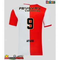 Camisa de Futebol Feyenoord Ayase Ueda #9 Equipamento Principal 2025-26 Manga Curta